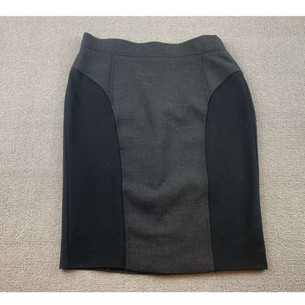 Burberry London Women US 12 Colorblock Black‎ Gray Pencil Skirt Career